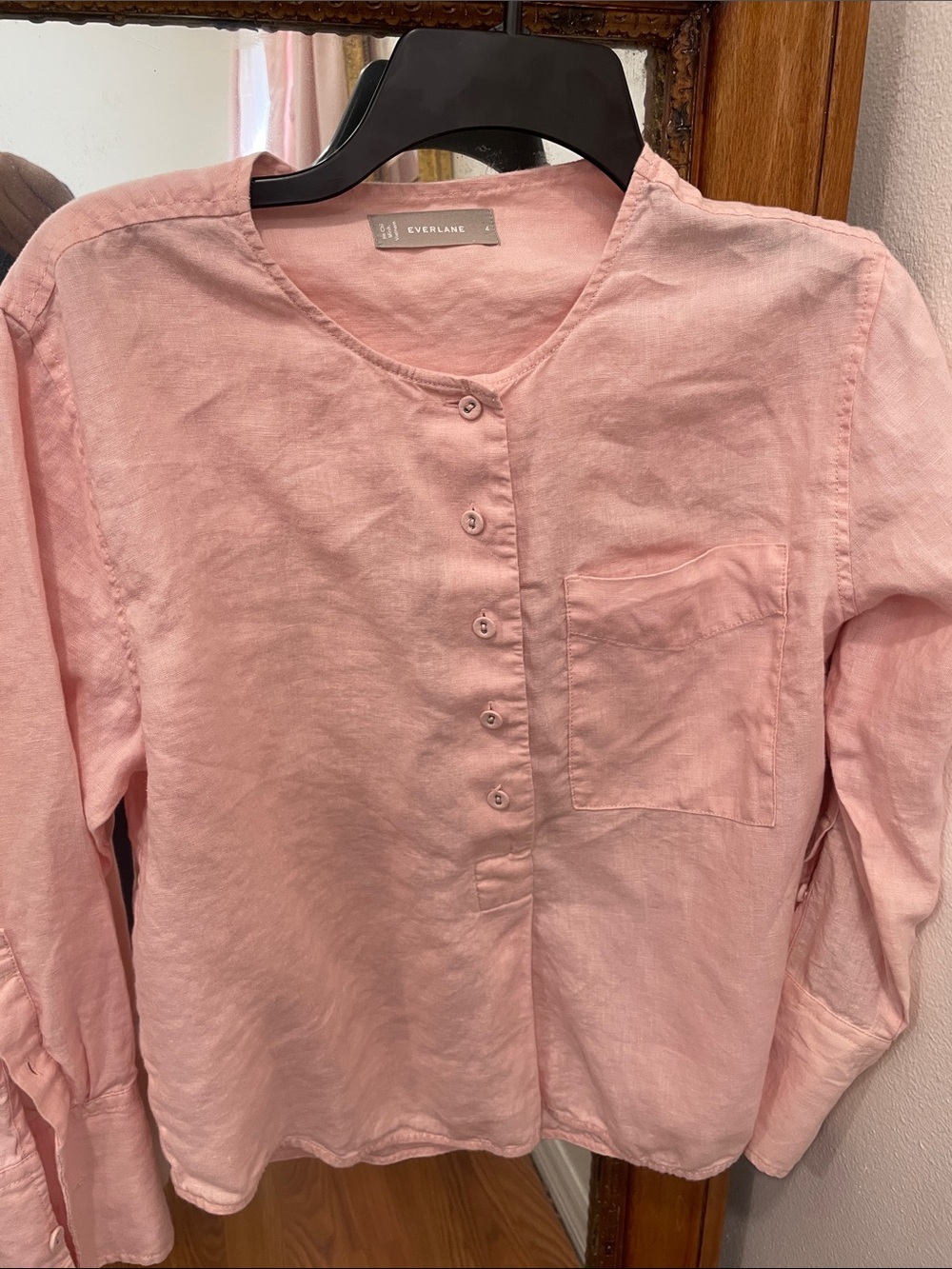 Everlane Dusty Pink Linen Button-Front Shirt